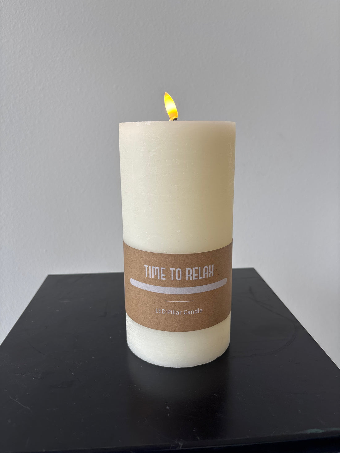 Time to Relax LED Pillar Candle - Cream