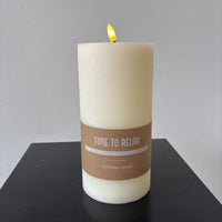 Time to Relax LED Pillar Candle - Cream