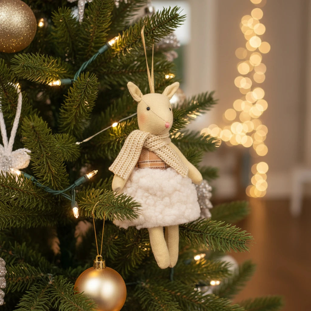 Cream Dress Reindeer Ornament