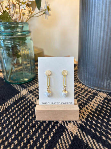 Howlite Statement Post Earrings