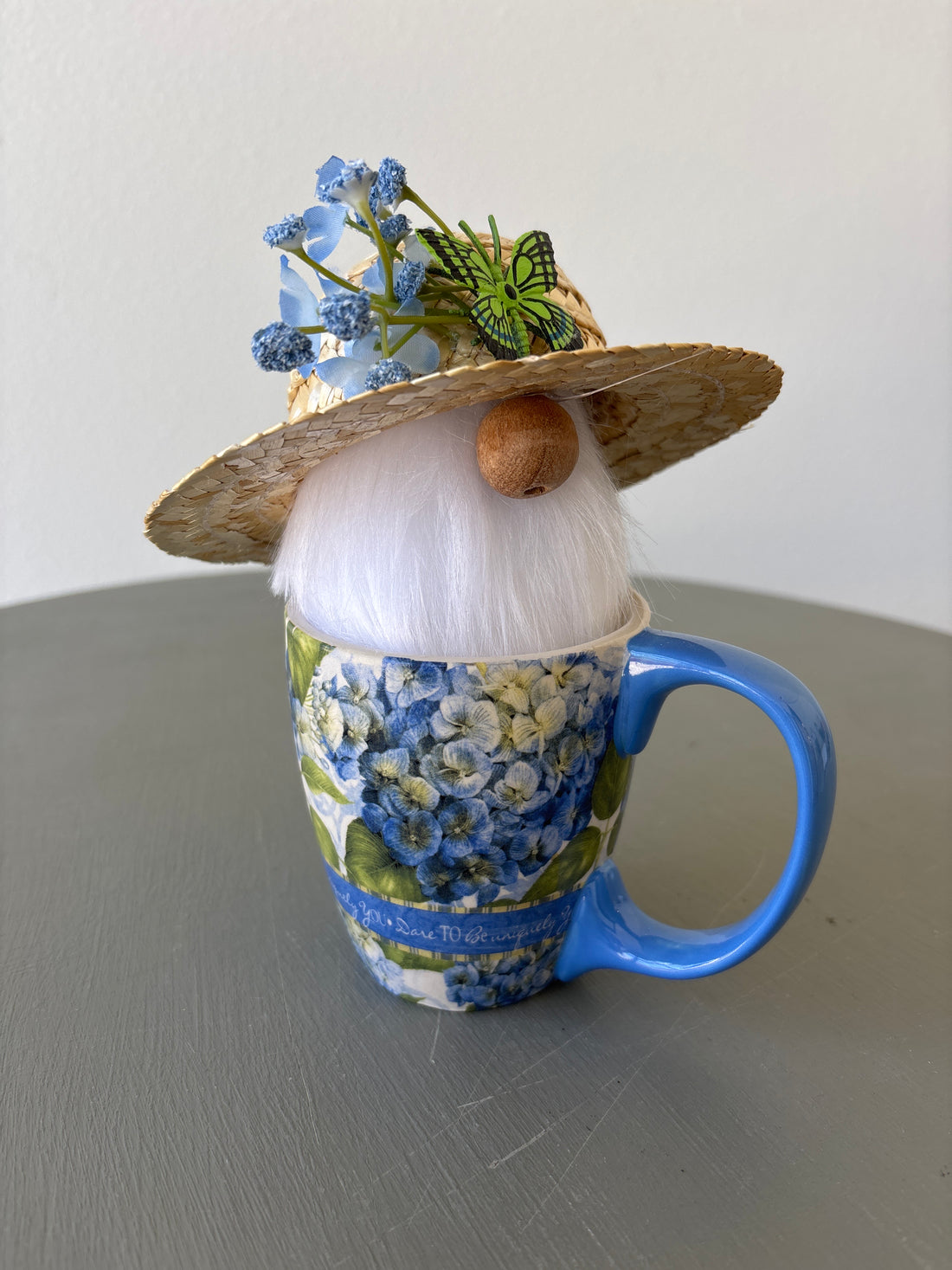 Blue Flower Sun Hat Gnome