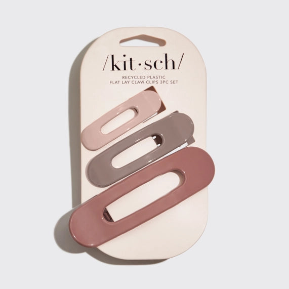 Kitsch Flat Lay Claw Clip 3pc - Ultra Glossy Terracotta