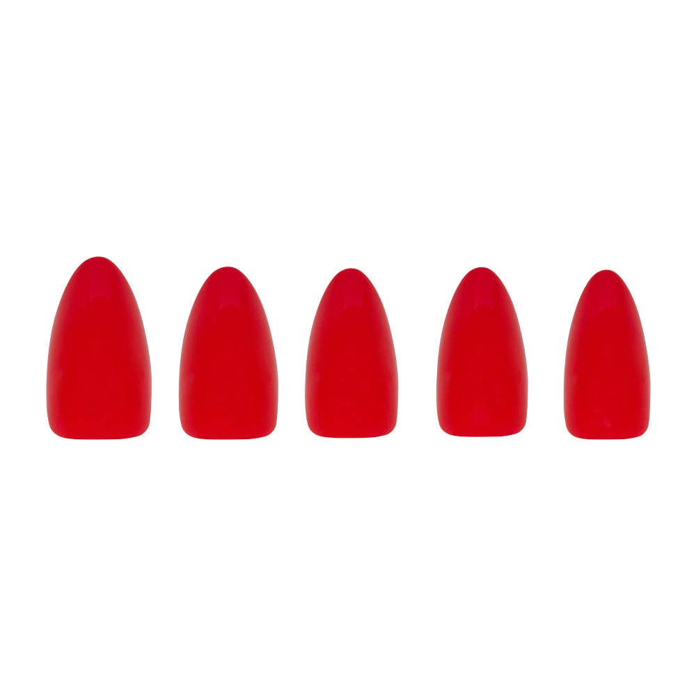 Fiery Red Press-On Nails | Solid Nails | Short Almond Length