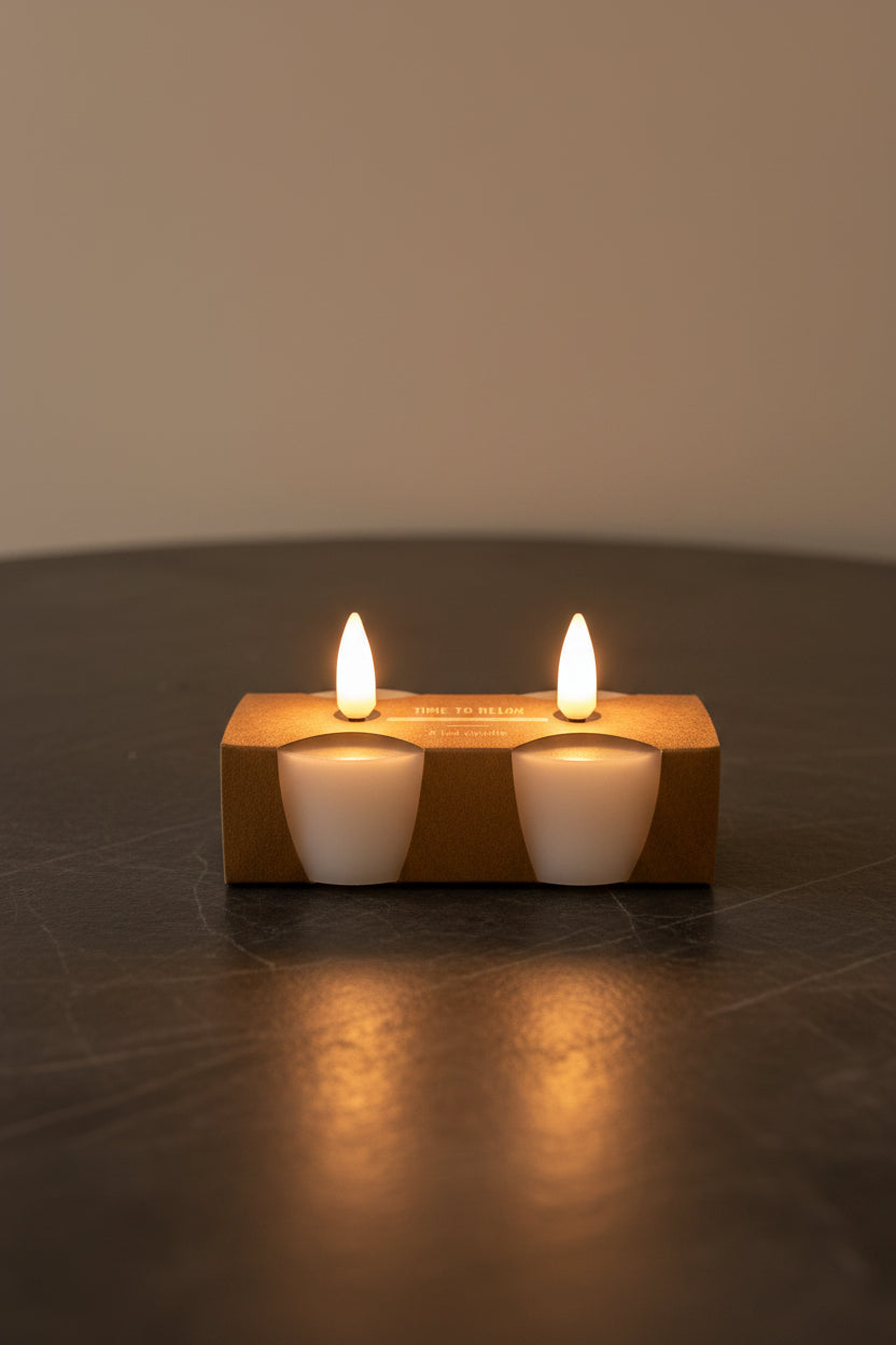 Cream Tealight LED Candle - Set of 2