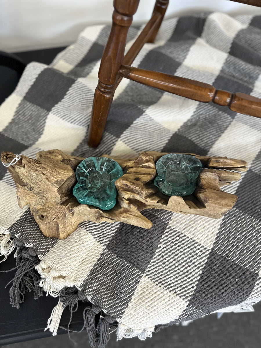 Driftwood + Resin Candle Holder