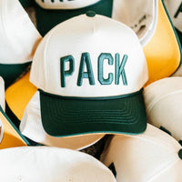 PACK - Foot Ball Trucker Hat Green, Yellow, & Cream