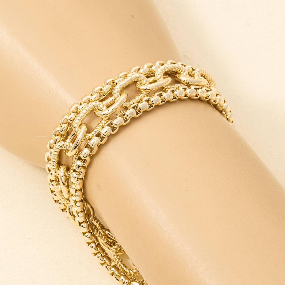 Chains Magnetic Lock Gold Plated Bracelet
