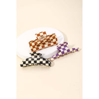 Checkered Pattern Hair Clips