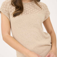 Eyelet Sweater - Light Khaki