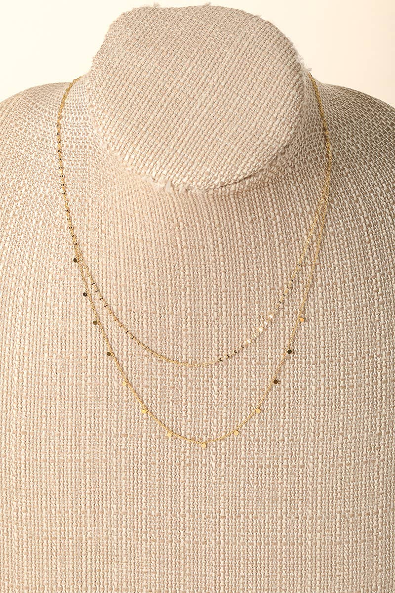 Dainty Layered Coin Choker Necklace - Gold