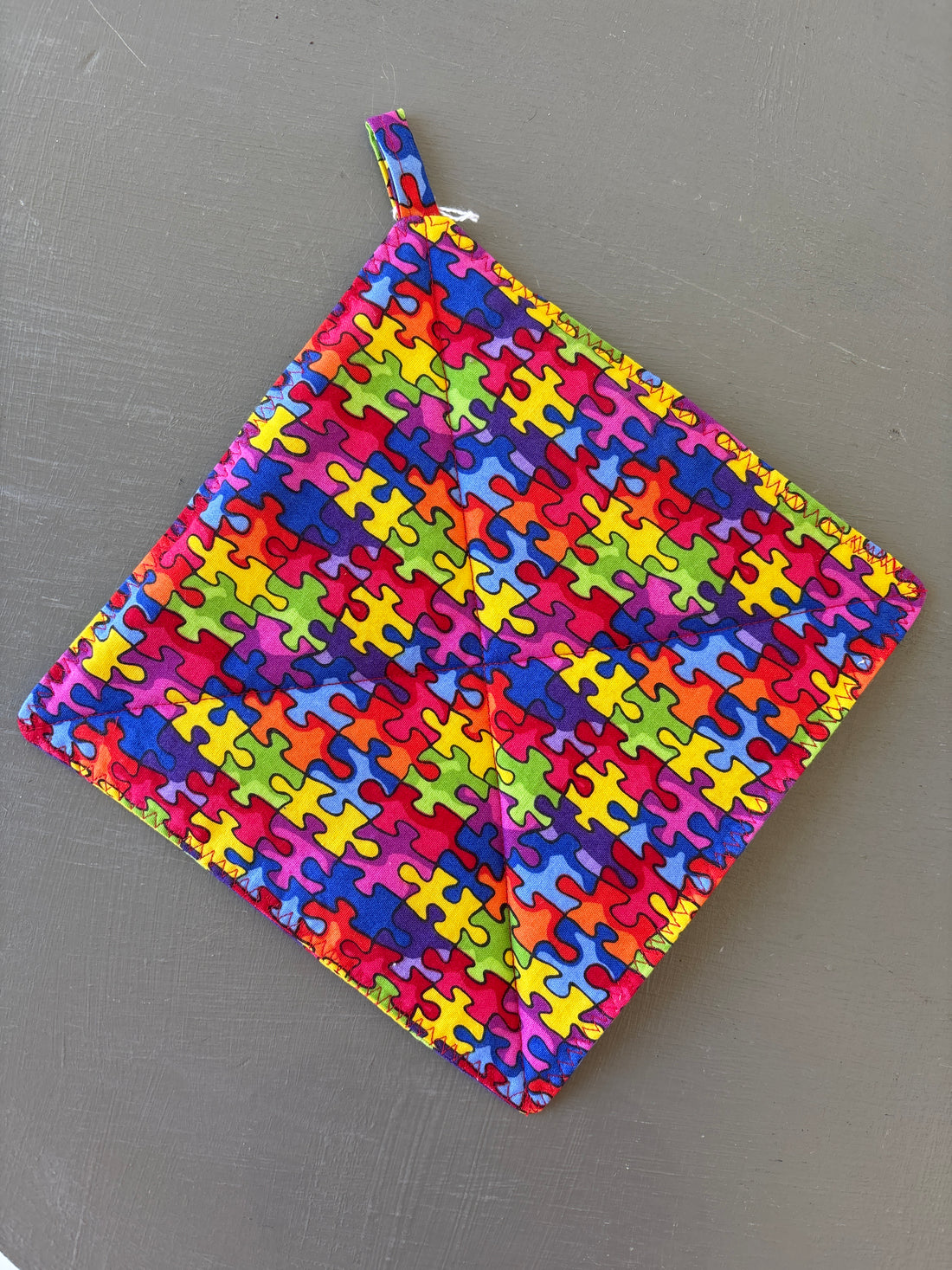 Colorful Puzzle Pieces Hot Pad