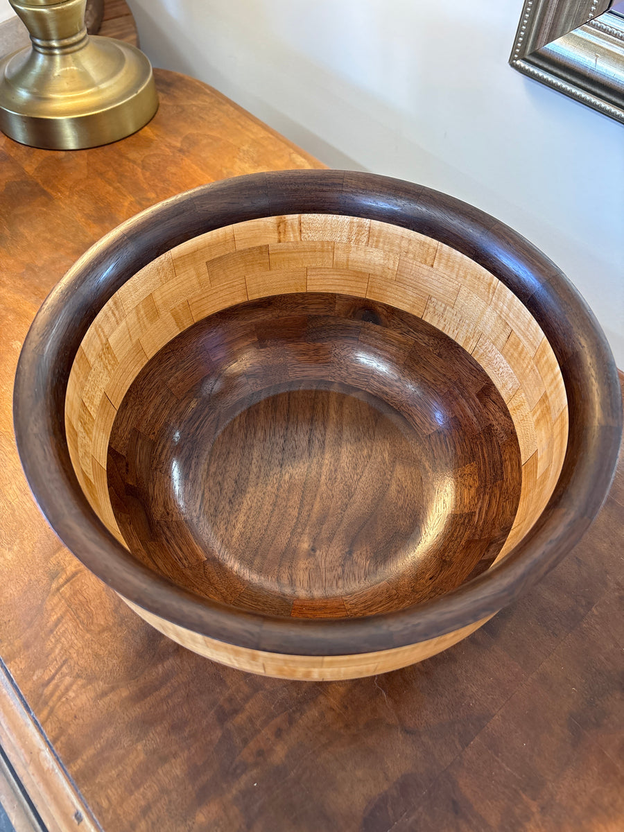 Walnut Segmented Bowl - 10"
