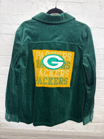 Repurposed Jacket with Green Bay Football Patch