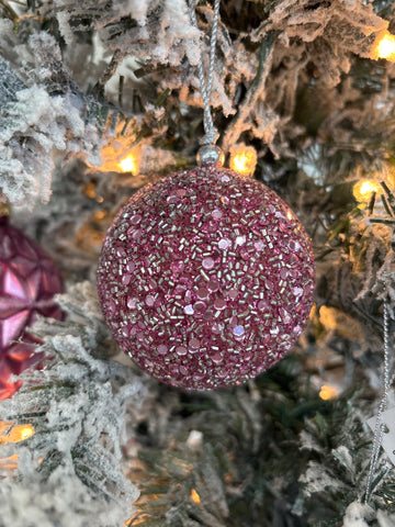 Pink Sparkle Ball Ornament