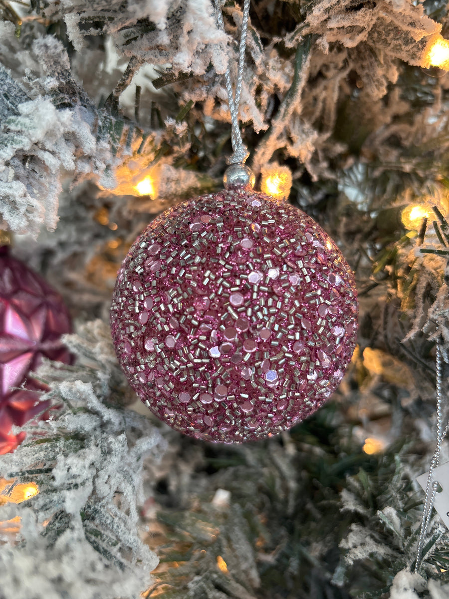 Pink Sparkle Ball Ornament
