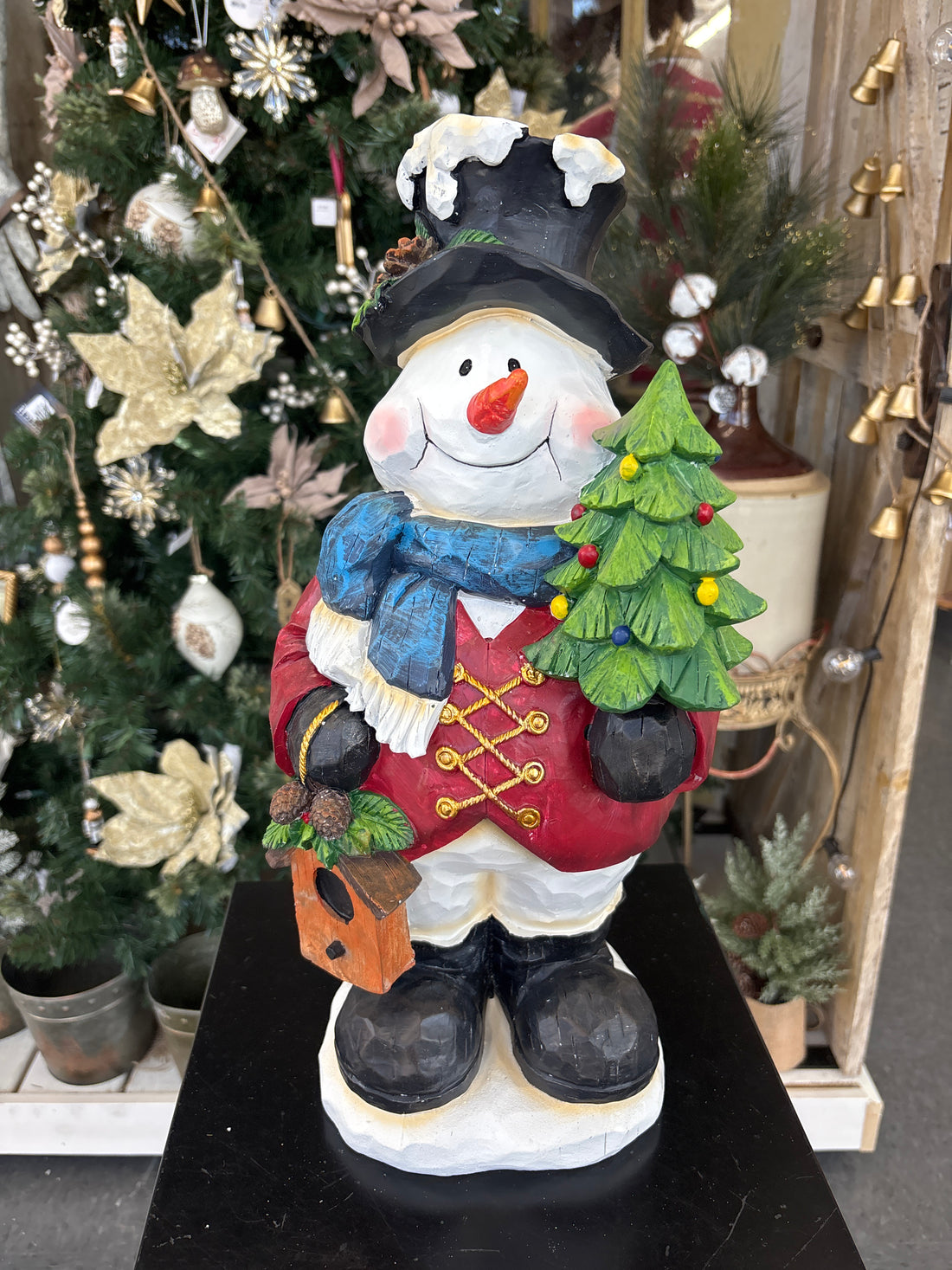 Large Snowman With Tree