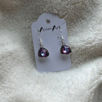 Triangular Gemstone Drop Earrings