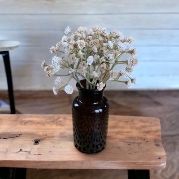 Beige Baby's Breath Amber Apothecary Jar Arrangement