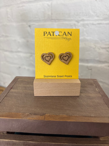 Laser Engraved Earrings - Heart