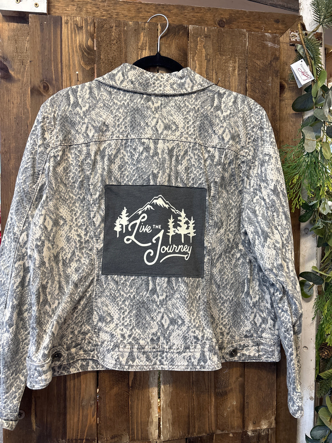 Repurposed Jacket with Live The Journey Patch