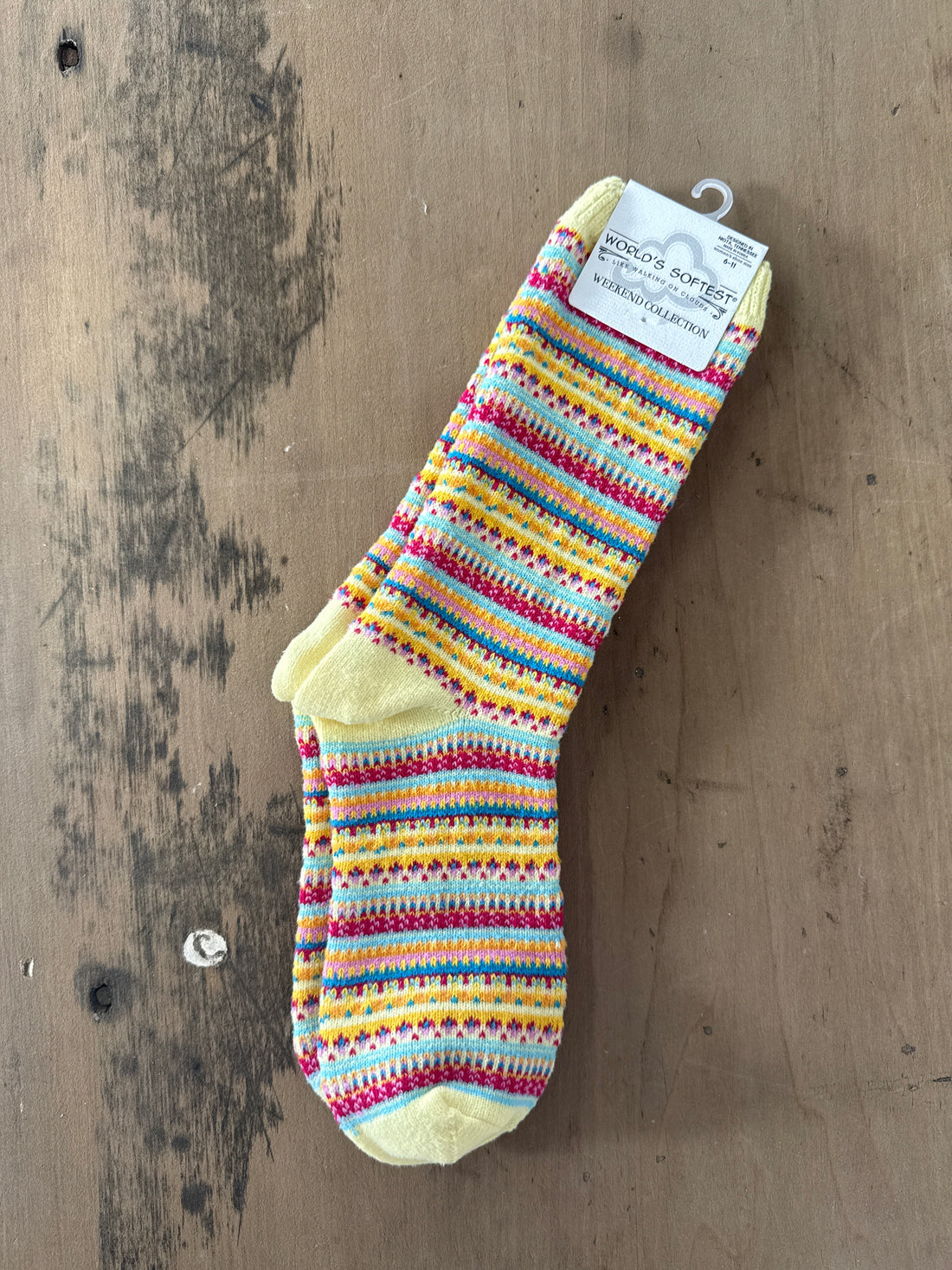 Weekend Boho Crew - Yellow Stripe