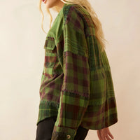 Emma Dawn Patchwork Shacket - Green