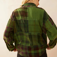 Emma Dawn Patchwork Shacket - Green