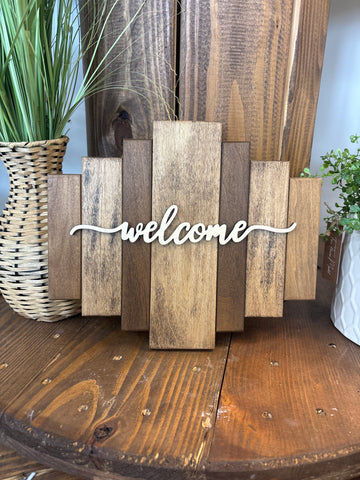 Sound Wave Wooden Sign - Welcome Print