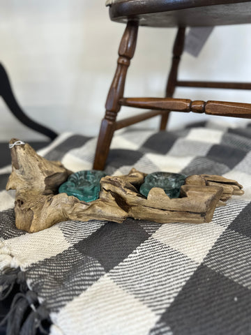Driftwood + Resin Candle Holder