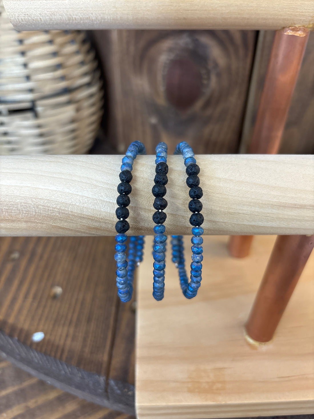 Lava Diffuser Stackable Bracelet - Frosted Blue