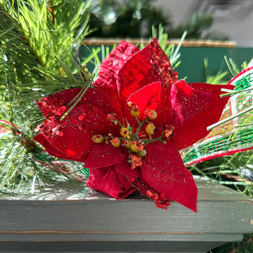 Sparkle Poinsettia Clip