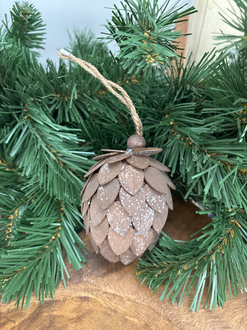 Brown Wooden Pinecone Ornament