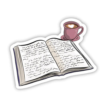 Reading While Drinking Coffee Sticker