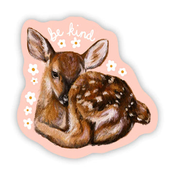 "Be Kind" Pink Deer Sticker