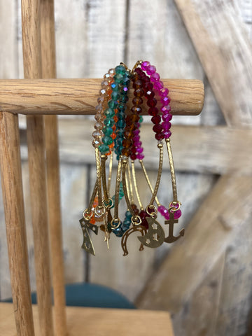Multicolor Beaded Charm Bracelet