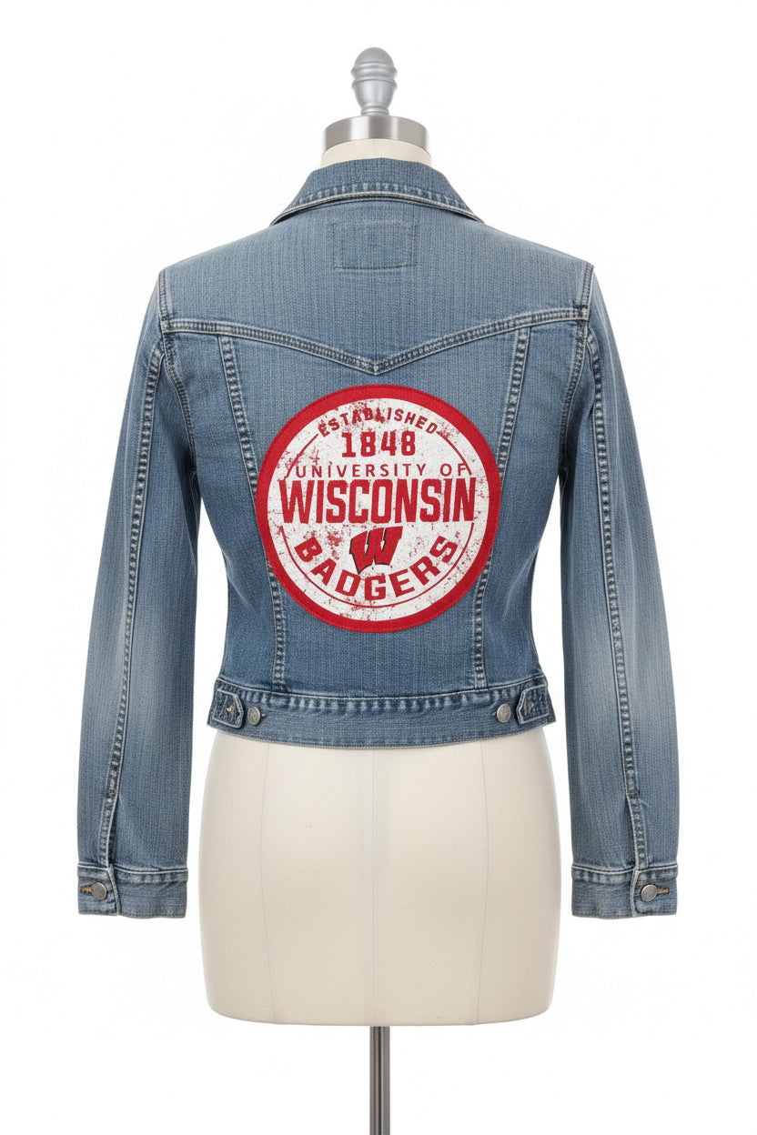 Repurposed Jacket with UW Badgers Patch
