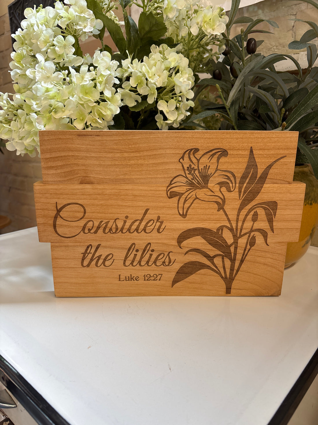 Consider the Lilies Laser Sign