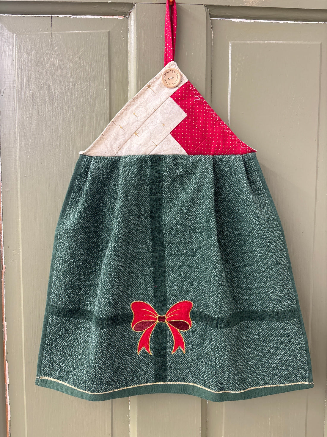 Green With Bow Kitchen Towel