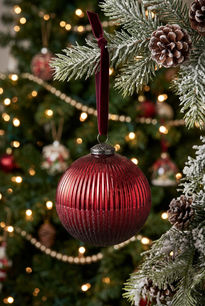 Red Glass Ornament - 4.7"