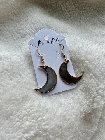 Iridescent Moon Drop Earrings