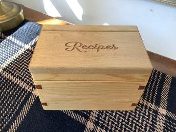 Wooden Recipe Box - Natural