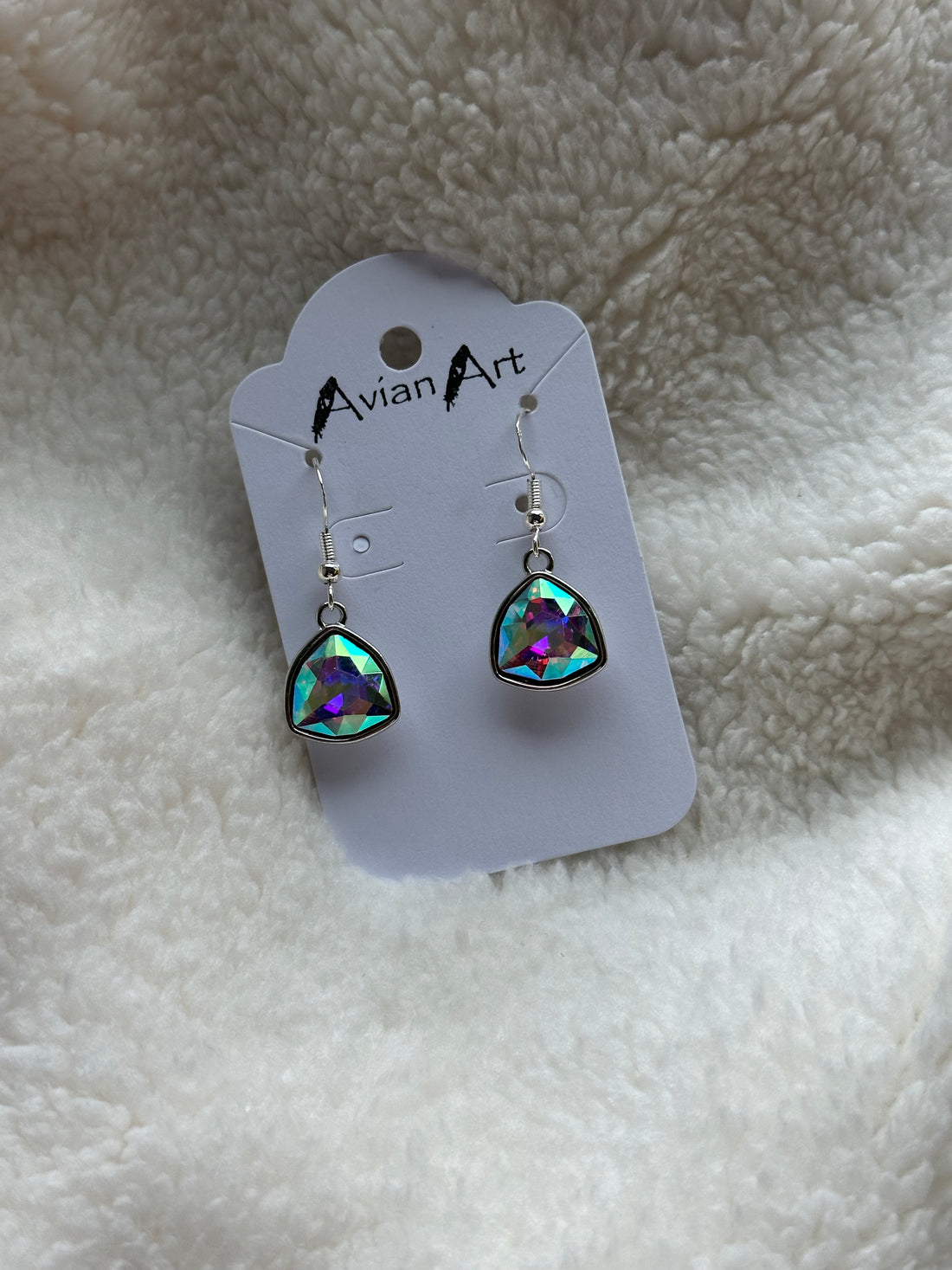 Triangular Gemstone Drop Earrings