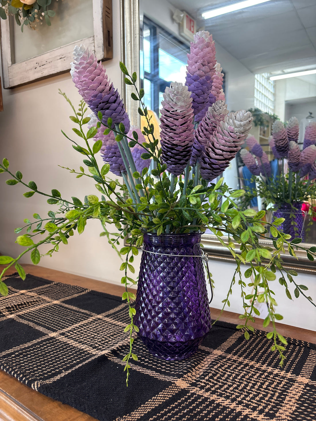 Purple Pinecone Floral Arrangement