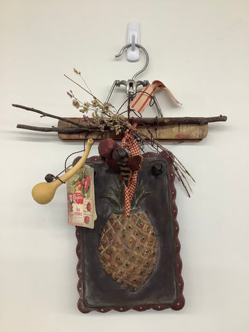 Beeswax Pineapple + Bee Hanging Decor