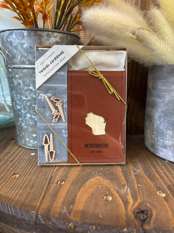 Wisconsin Folding Travel Cribbage Board Set