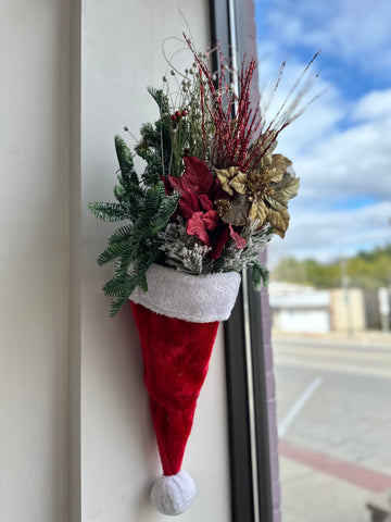 Santa Hat Floral Arrangement
