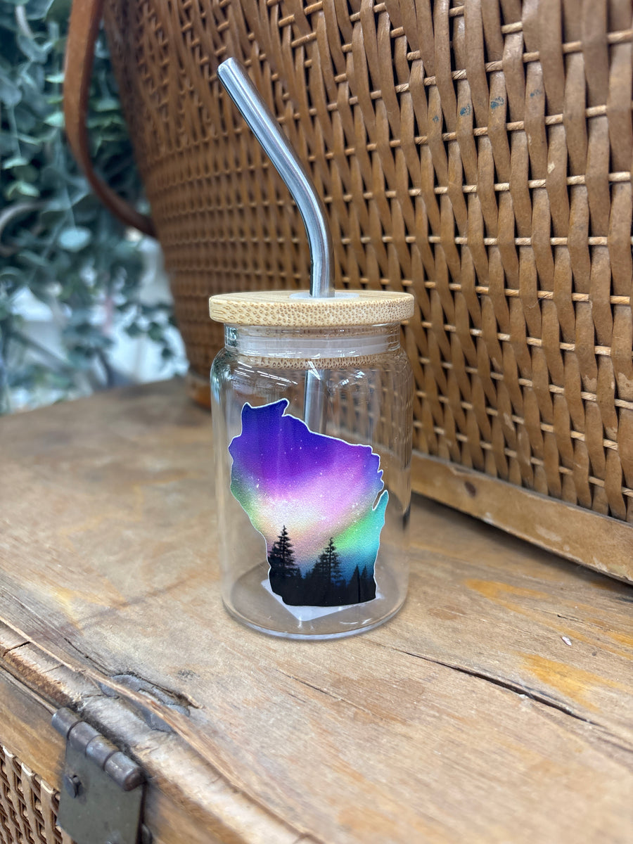Wisconsin Aurora + Trees Shot Glass