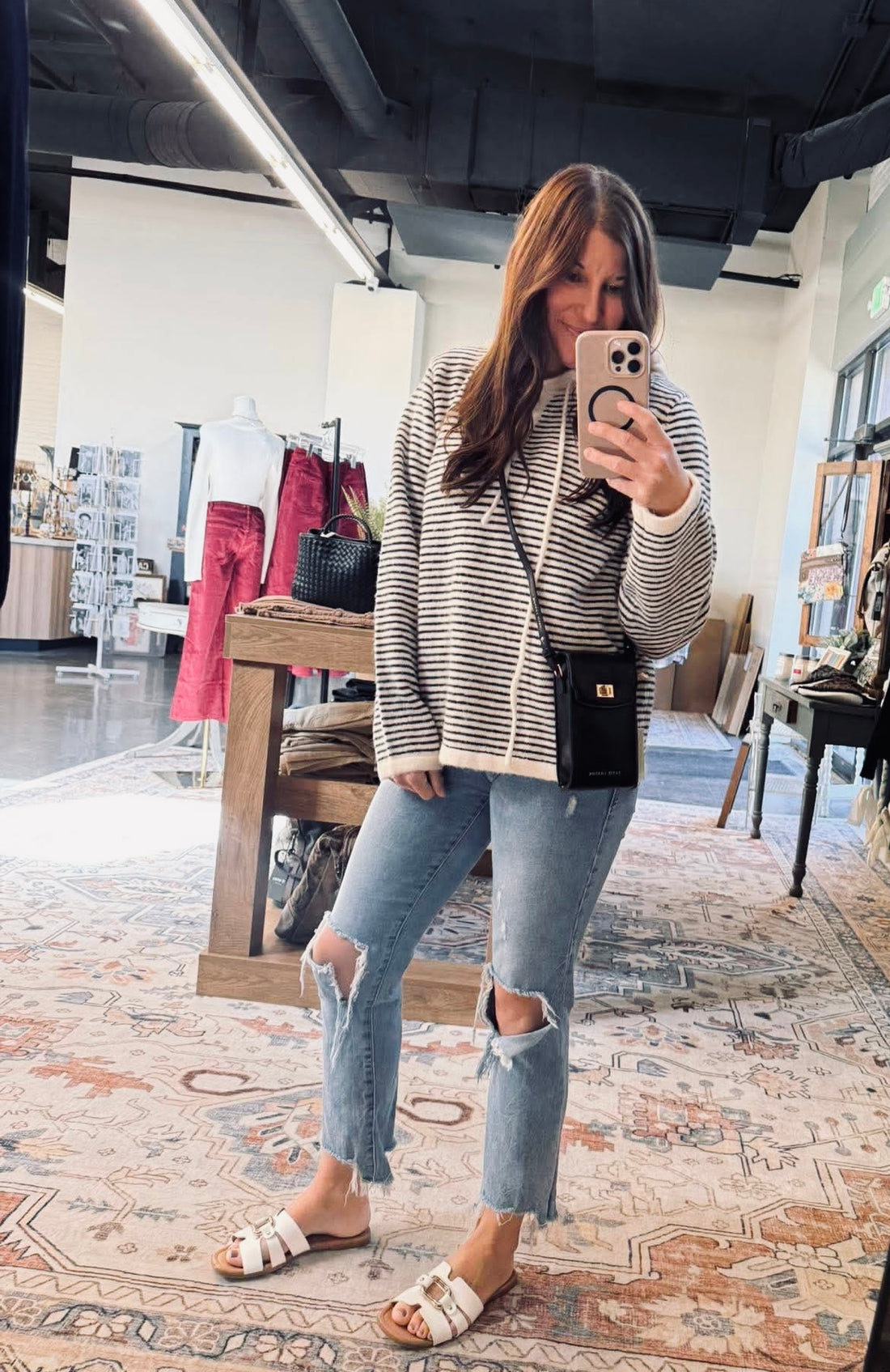 Twilight Stripe Henley Sweater