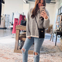 Twilight Stripe Henley Sweater