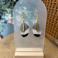Duck Feather + Bar Earrings
